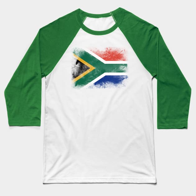 South Africa flag isolated Baseball T-Shirt by psychoshadow